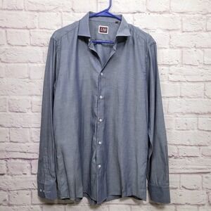Lab Pal Zileri Button Shirt Sz 41-16 (L) Blue Pattern 100%‎ Cotton Romania